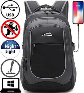 신학기 가방 미국 백팩 USB 충전 포트 노트북 수납 컴파트먼트 가슴 스트랩 도난 방지 야간 빛 반사 블랙-630476