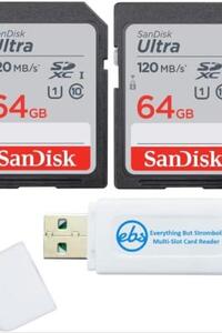 샌디스크 64GB SDXC SD 울트라 메모리 카드 2팩 미국-638110
