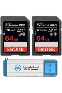 샌디스크 64GB SDXC SD Extreme Pro 메모리 카드(투팩) 미국-638099
