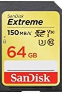 샌디스크 64GB Extreme SDXC UHS-IU3 메모리 카드, 최대 150MB/s 읽기 속도 미국-638097