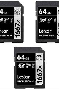 렉사 프로페셔널 SDHC/SDXC 1667x UHS-II 64GB 메모리카드 (3팩) 미국-638045