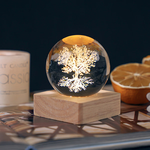 크리스탈볼 장식 3D 인테리어 생명나무 발광 무드등 생일선물